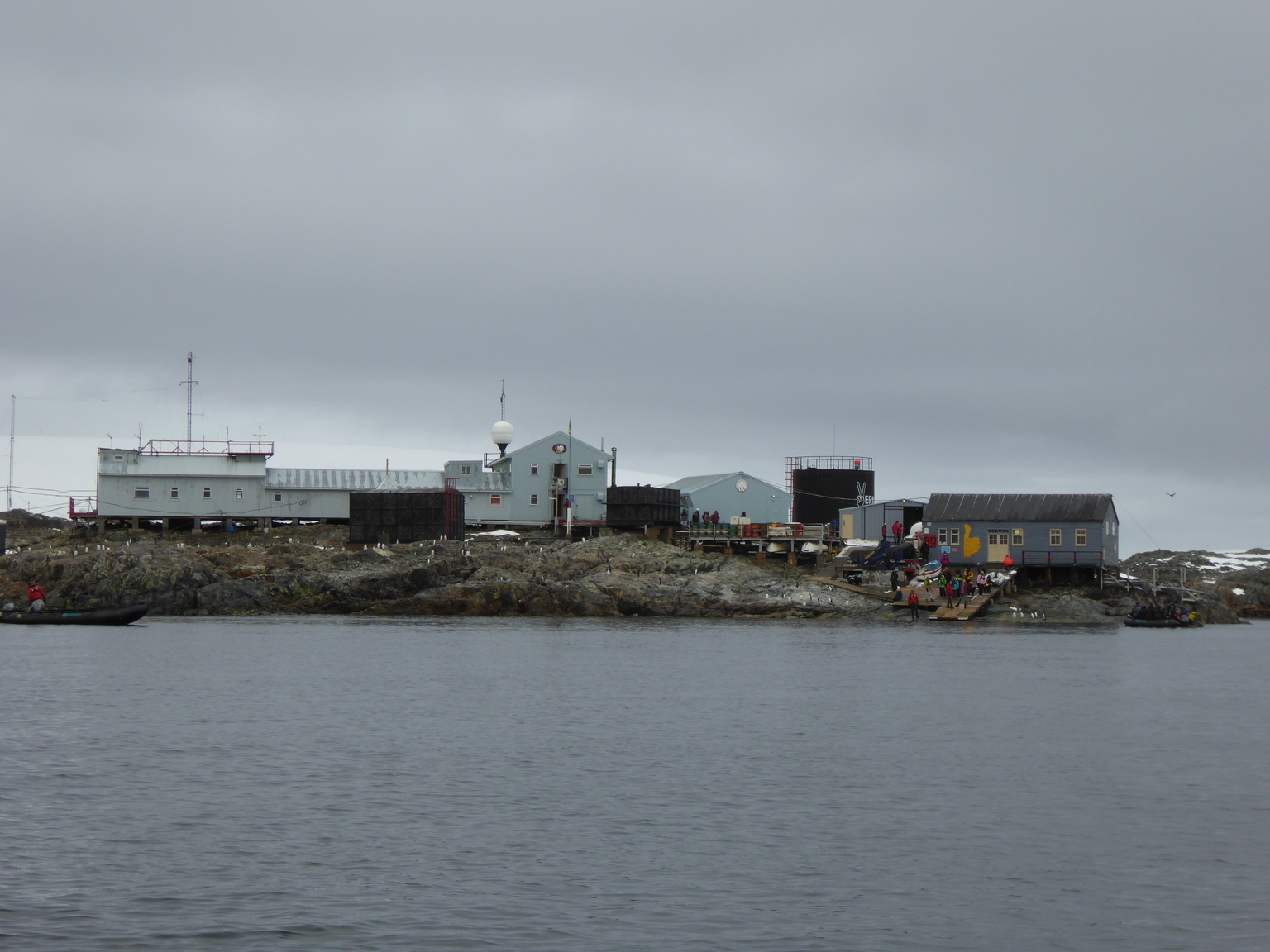 Vernadsky research station was originally built by the British, by was sold to the Ukraine government. When it was still British it was called Faraday station, and played a key role in the discovery of the hole in the ozone layer.