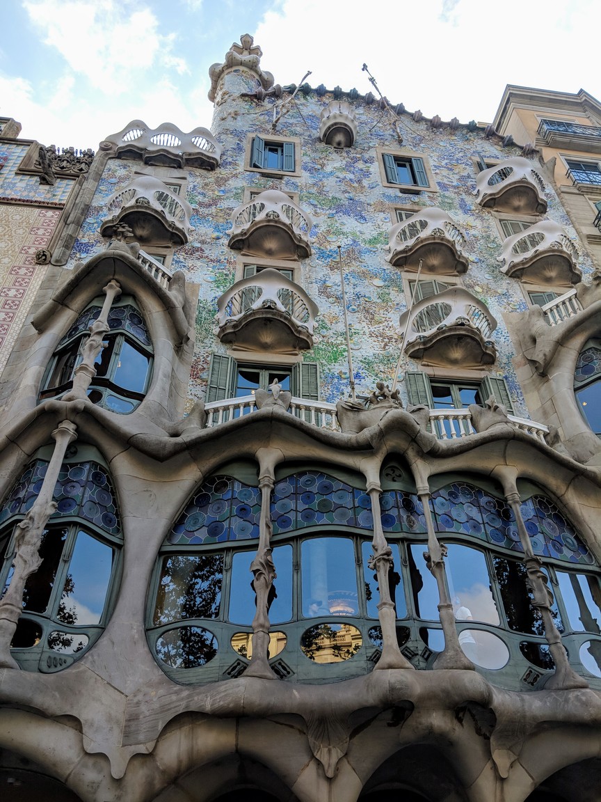 The famous  Casa Batlló, designed by Antoni Gaudí