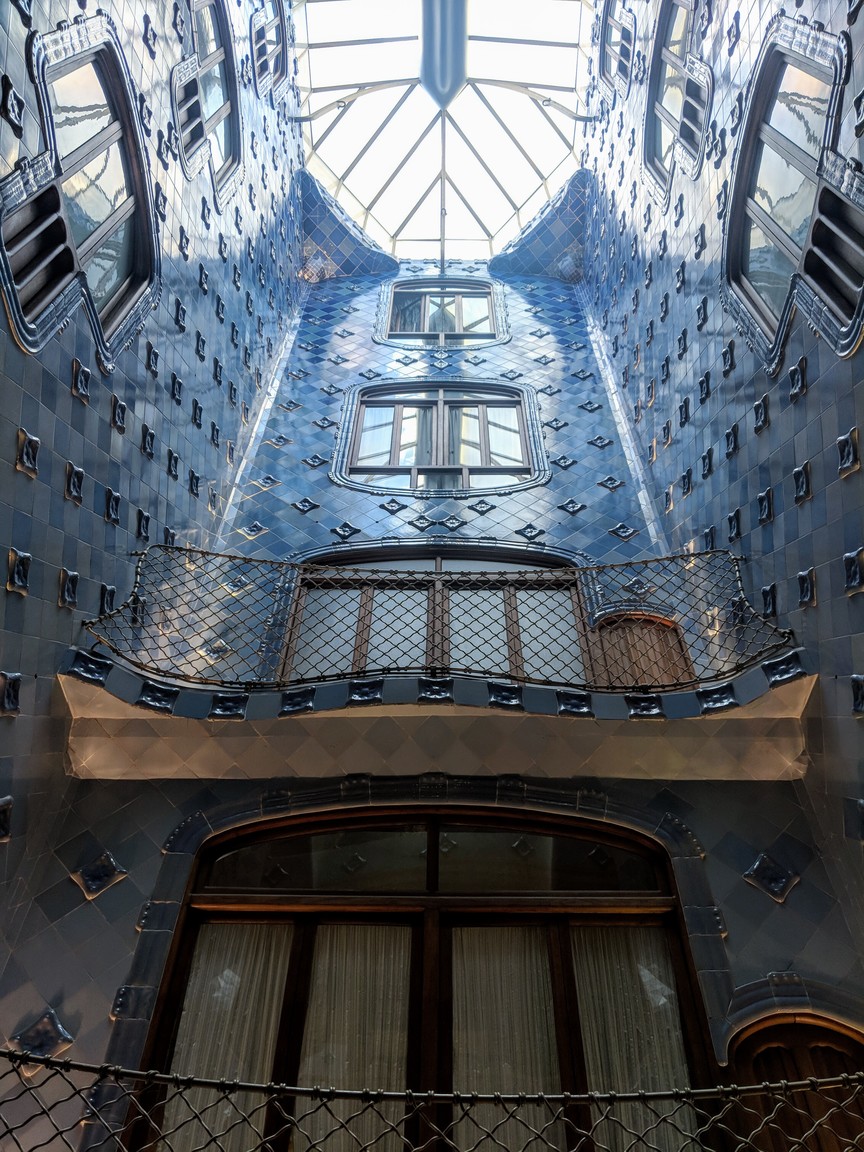 The central light well in Casa Batlló