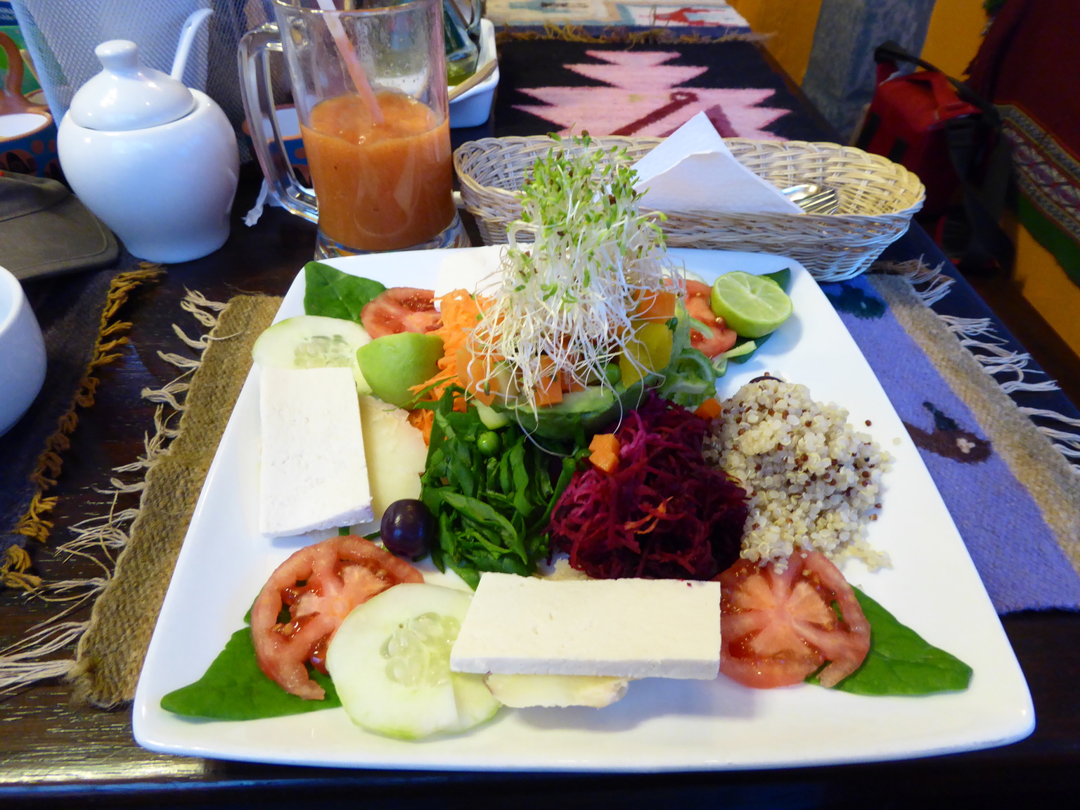Vegan food! It was really good except for the "cheese."
