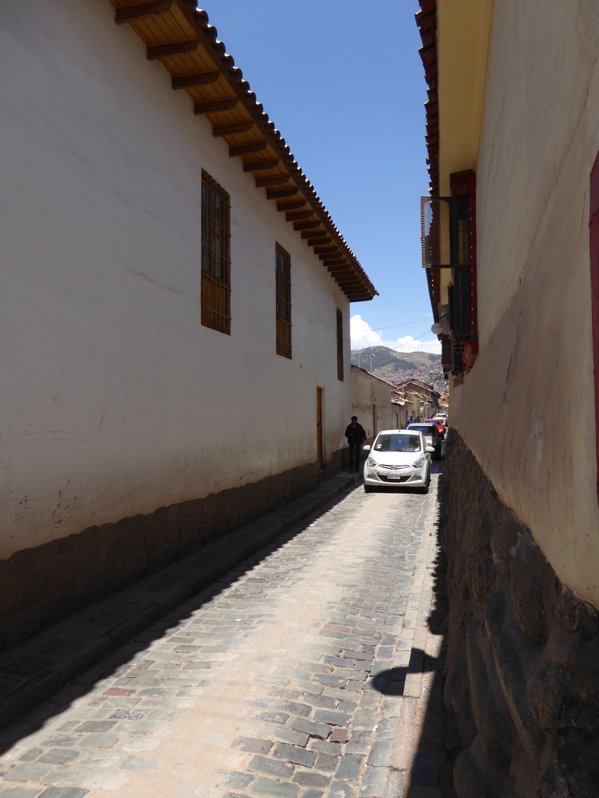 This narrow street was between the Spanish school and main square. Sketchy business when people are walking both directions...