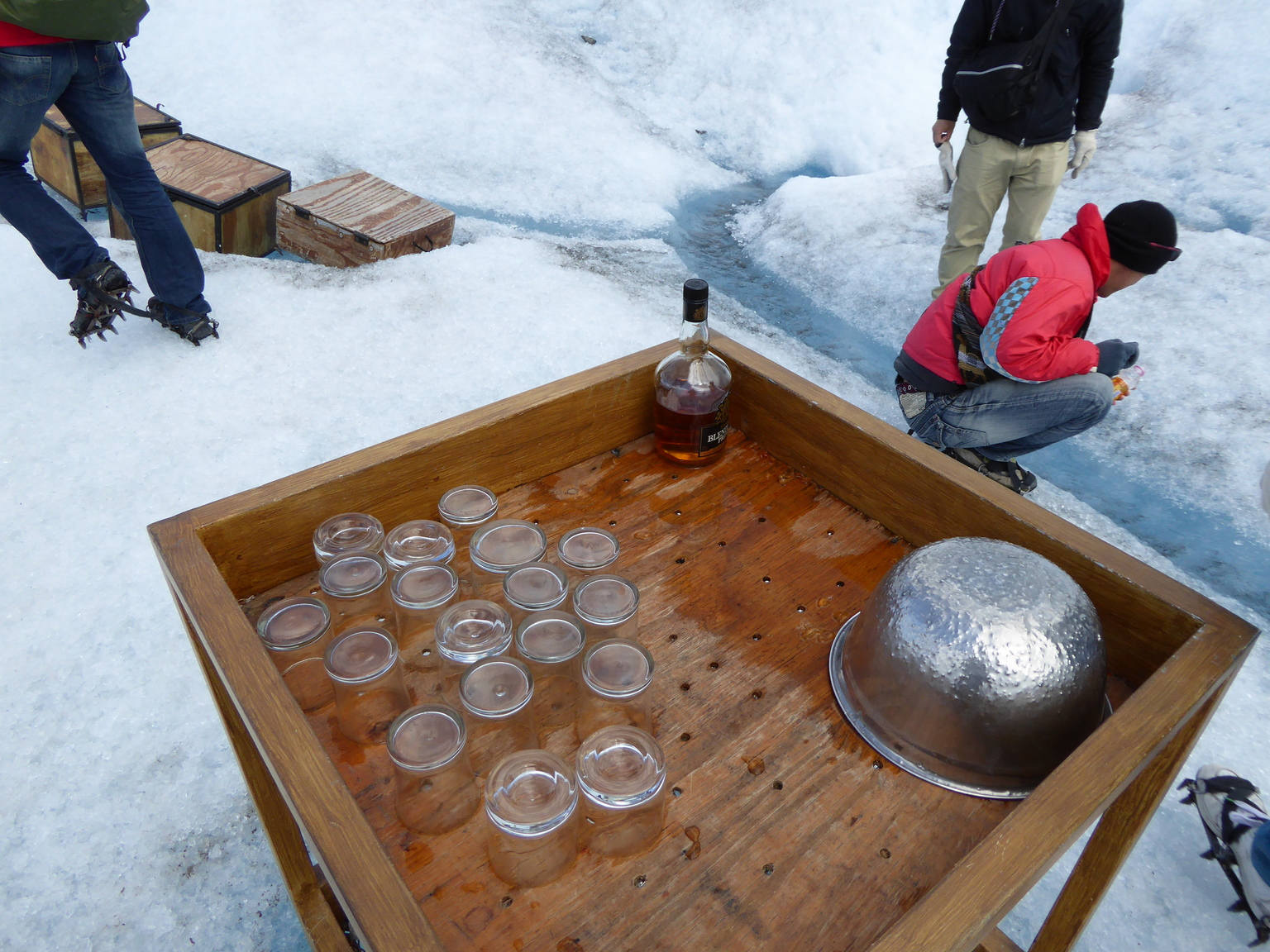 Whiskey with glacial ice is a big gimmick on this tour.