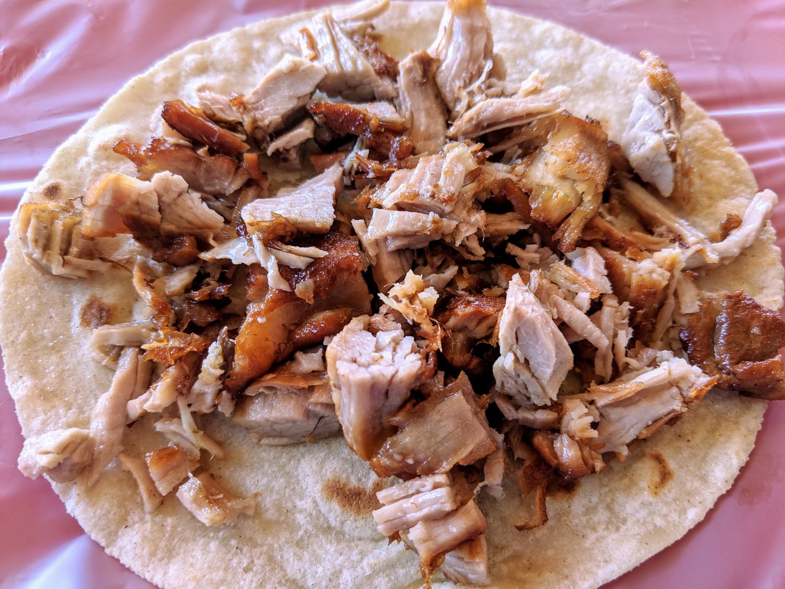 Top notch carnitas taco. See how crispy some of those bits are?!