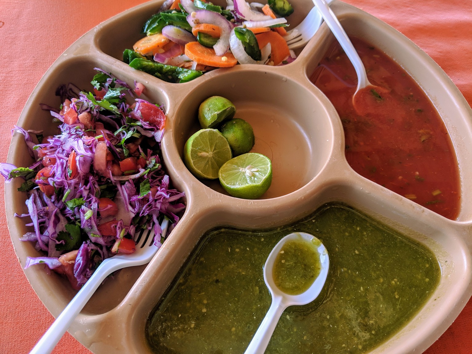 Salsa and veggies for the tacos