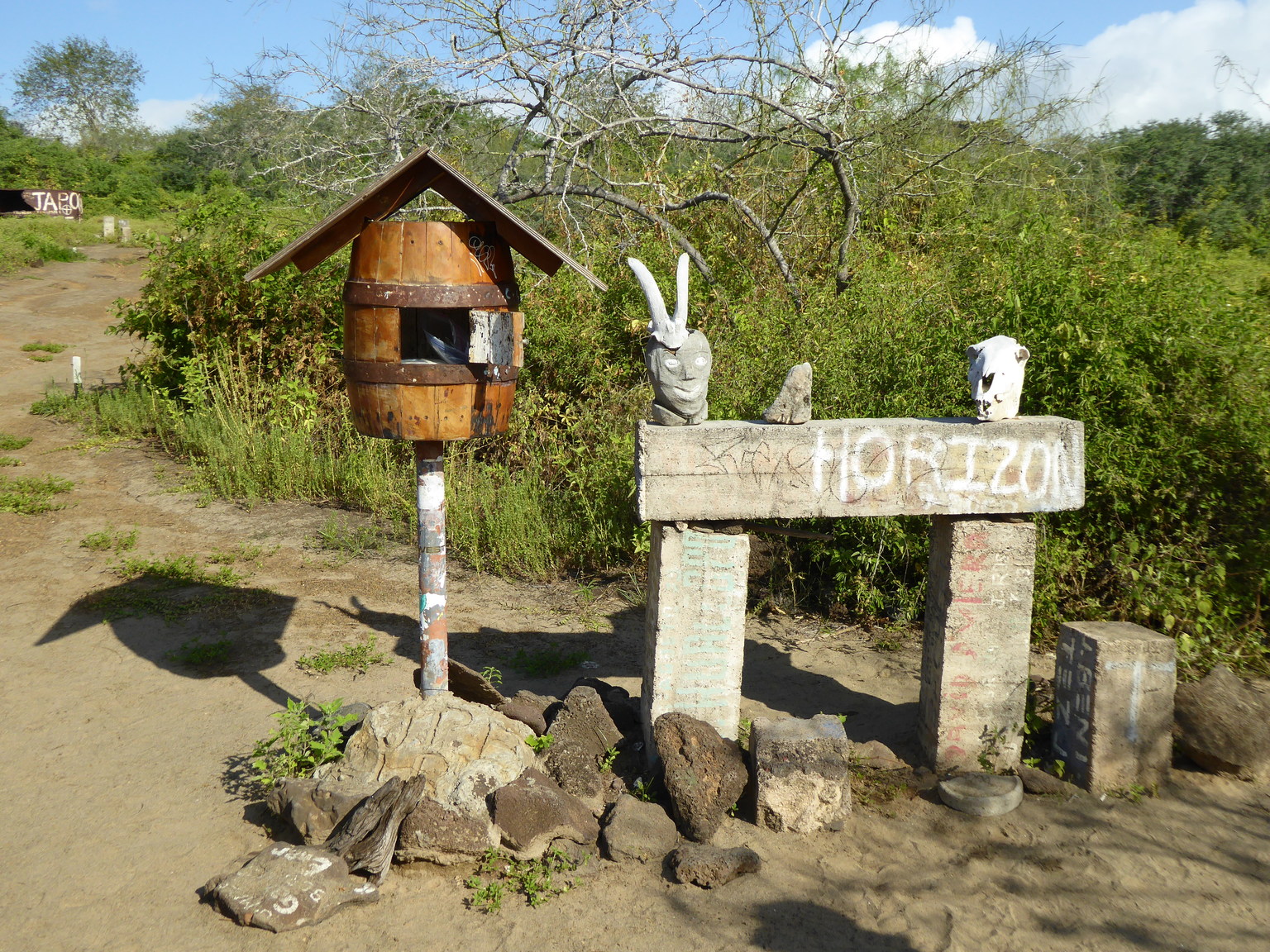 Galapagos post office. People leave postcards for others to hand deliver!