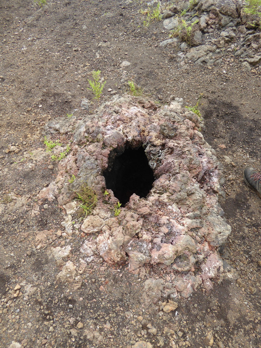 A small lava cave, formed by a bubble of volcanic gas.
