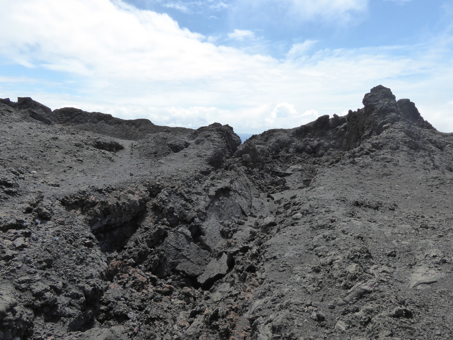 A really large collapsed lava tunnel.
