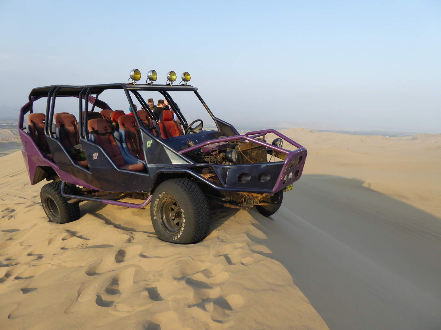 Parked on the edge of a sand cliff!