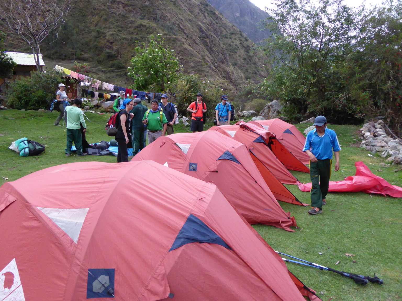 Our camp the first night. It's in a local family's backyard.