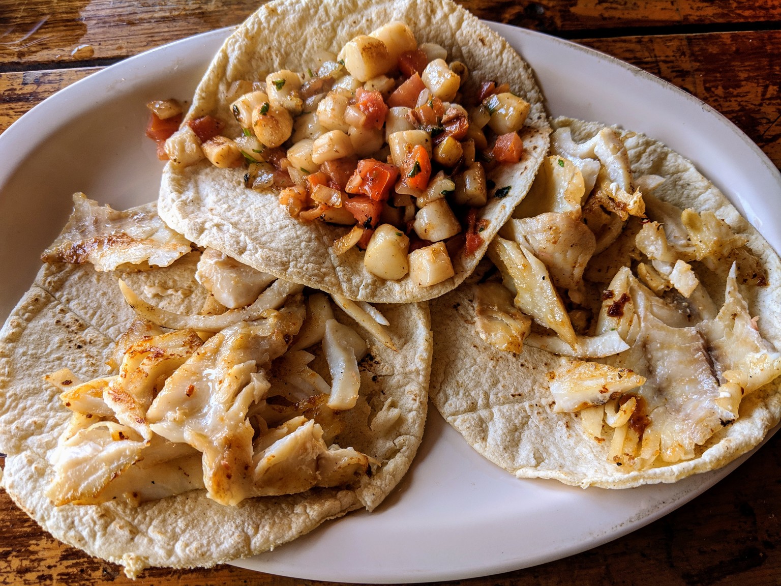 Fish and scallop tacos, simple and tasty