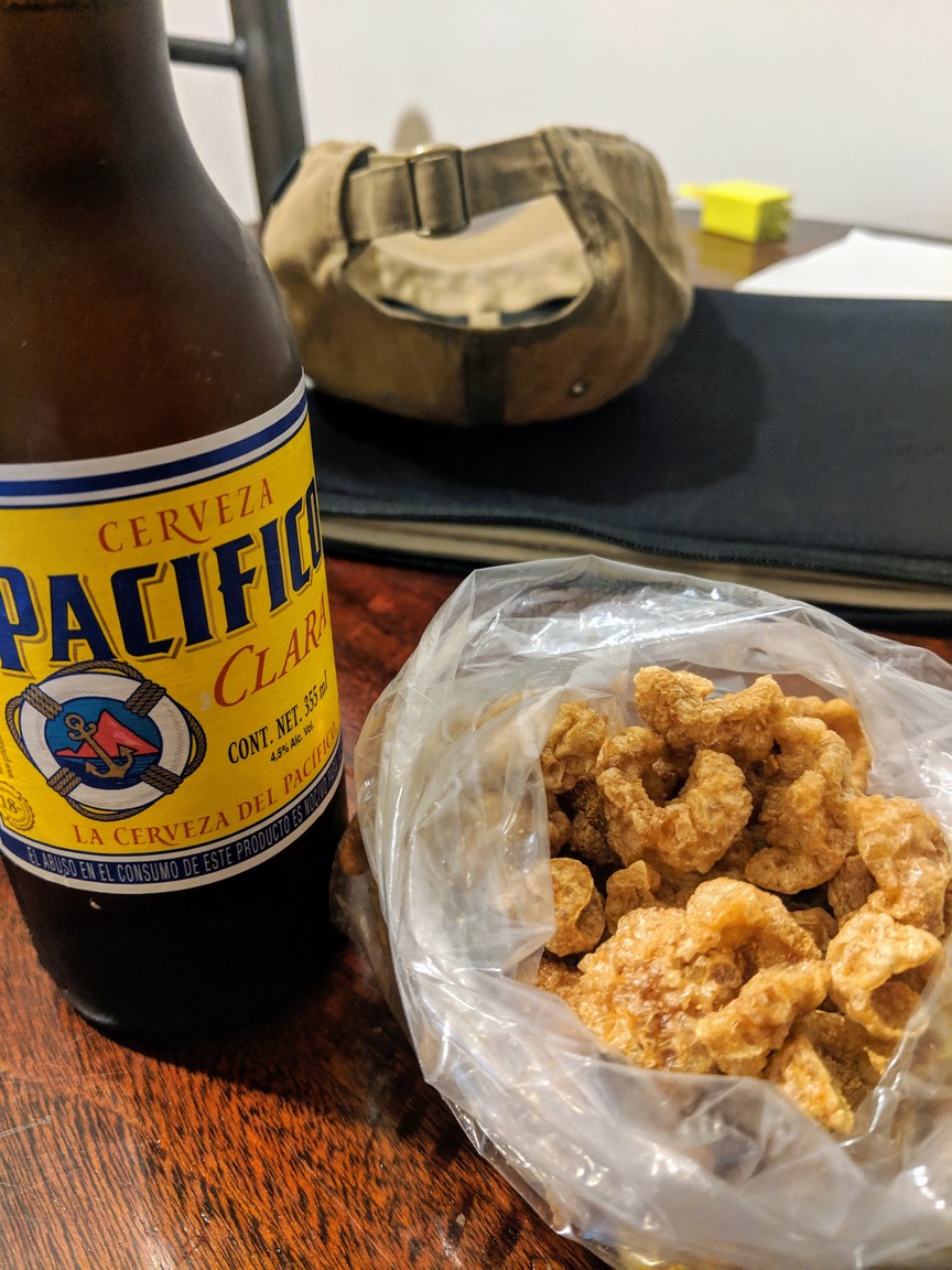 Home made chicharrónes (pork rinds).