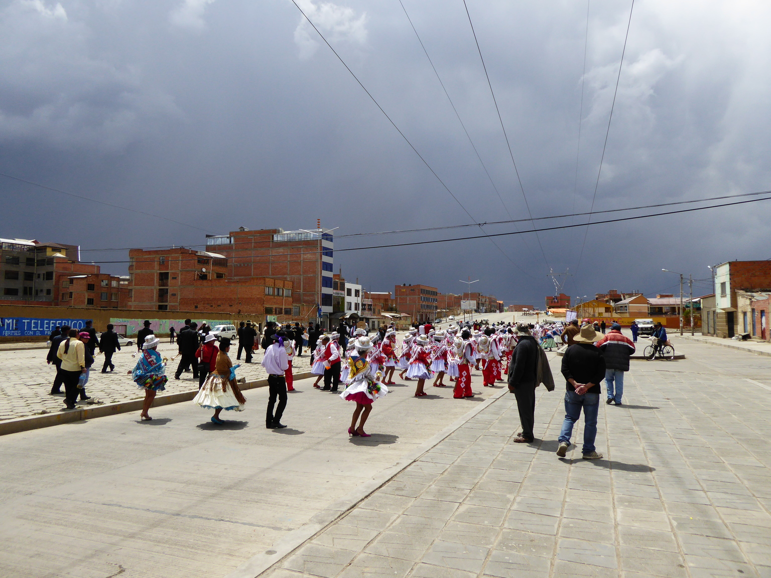 This is actually El Alto, which is a suburb of La Paz. Not sure what they parade was for, but it was cool!