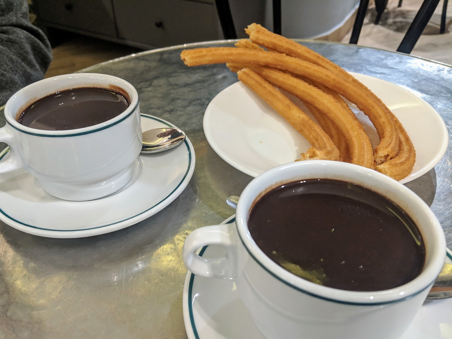 Churros and dipping chocolate. We thought it was for drinking and ordered two, oops!