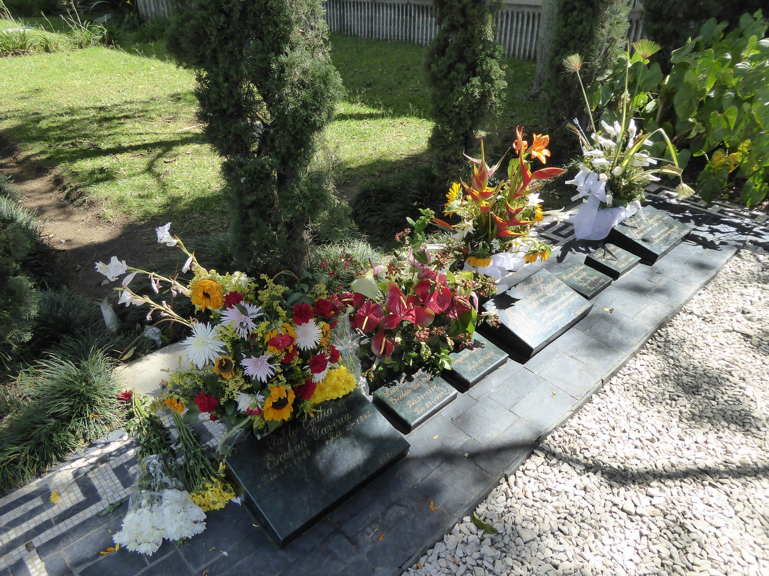 The graves of Pablo Escobar and close family.
