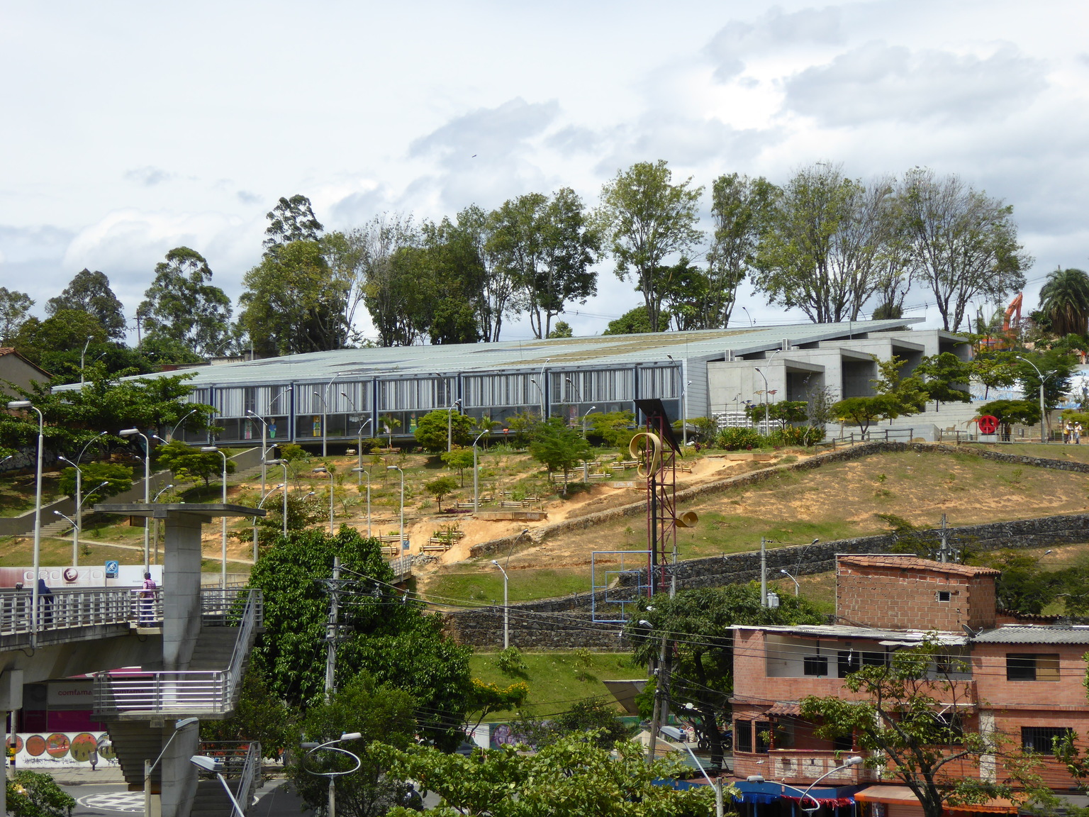 The building at the top of the picture and it's grounds are a "library park," sort of like a community center and library in one.