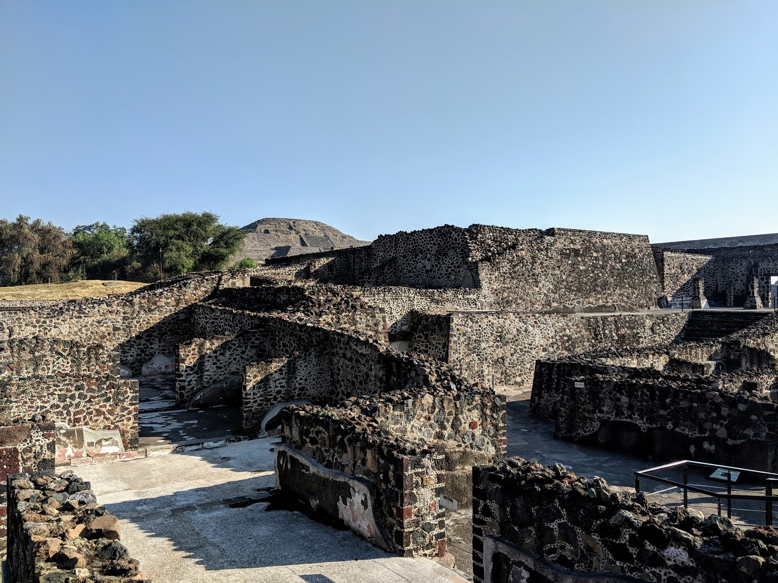 Some partly reconstructed living quarters in the great city of Teotihuacán, circa 300 - 450 AD.