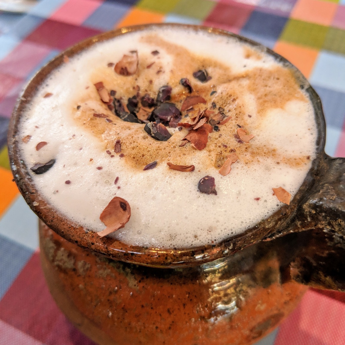 Fancy chocolate based on a traditional  pre-hispanic recipe, except with milk, because it's so much better with milk!