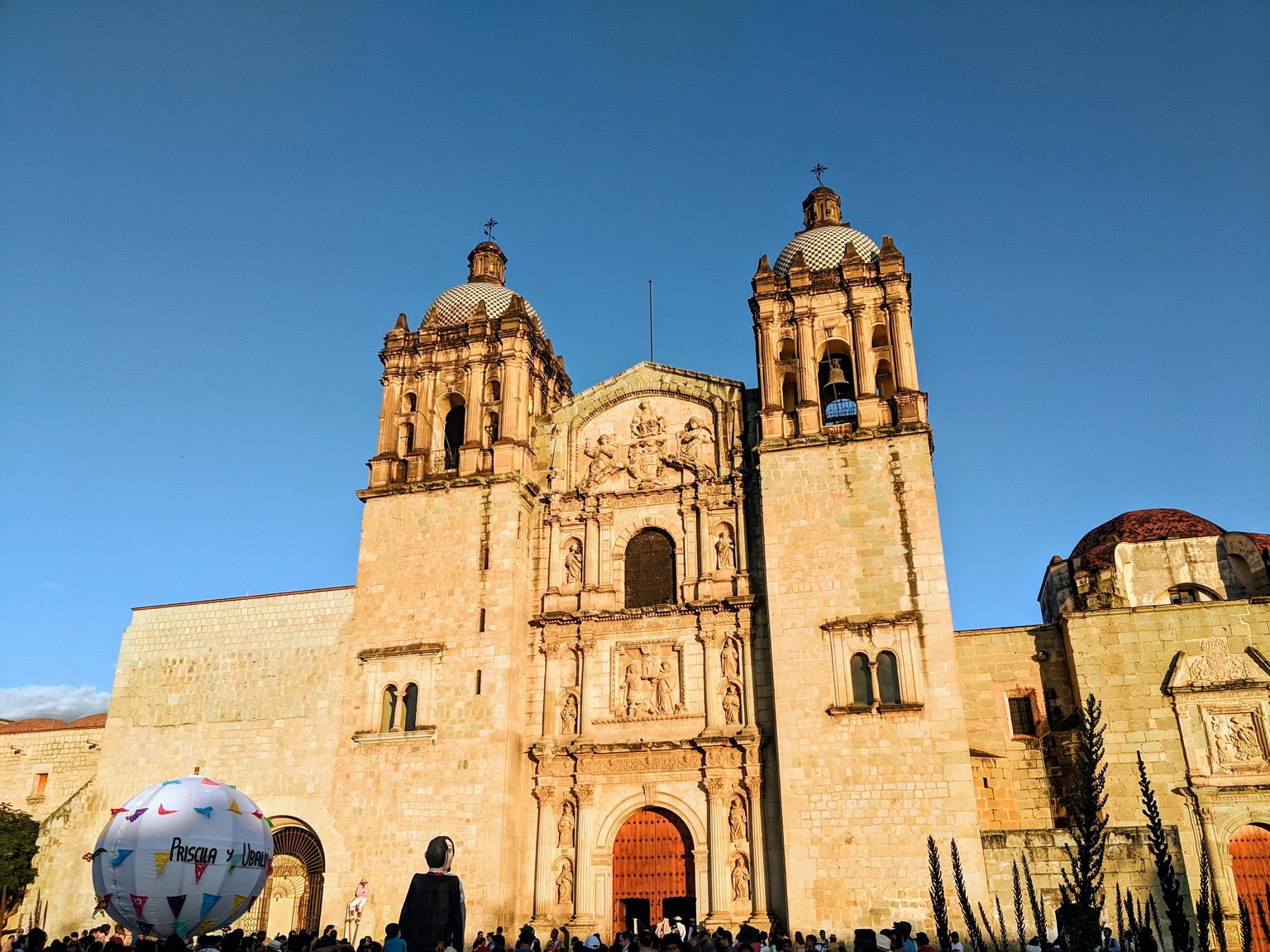 Wedding processing outside Santo Domingo church.