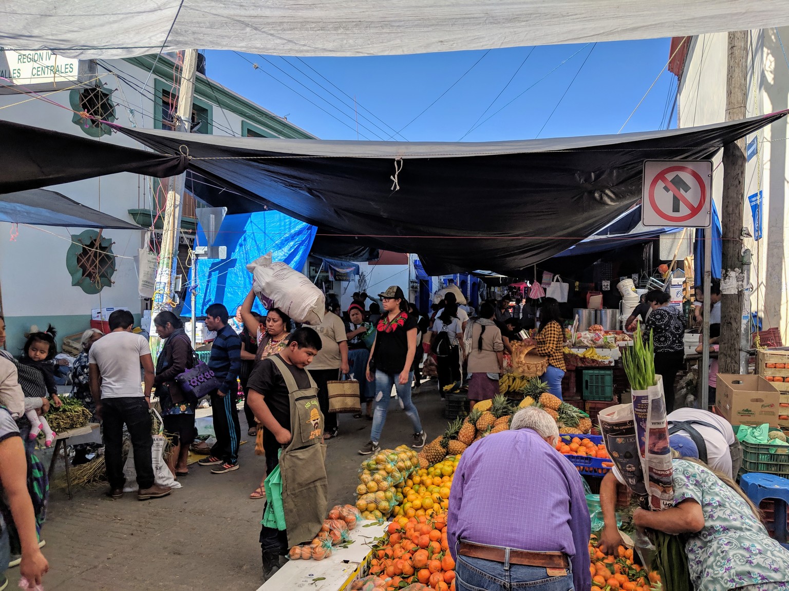 A small part of the massive market in Tlacolula. This is a fairly small town, but the market is like a mall, they sell everything from food to clothes to housewares.