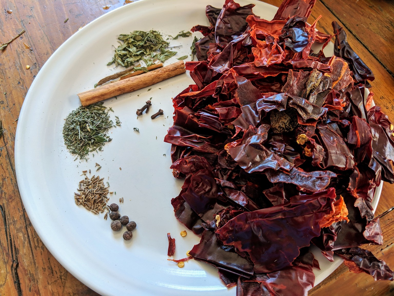 Spices for the mole amarillo we made in a cooking class