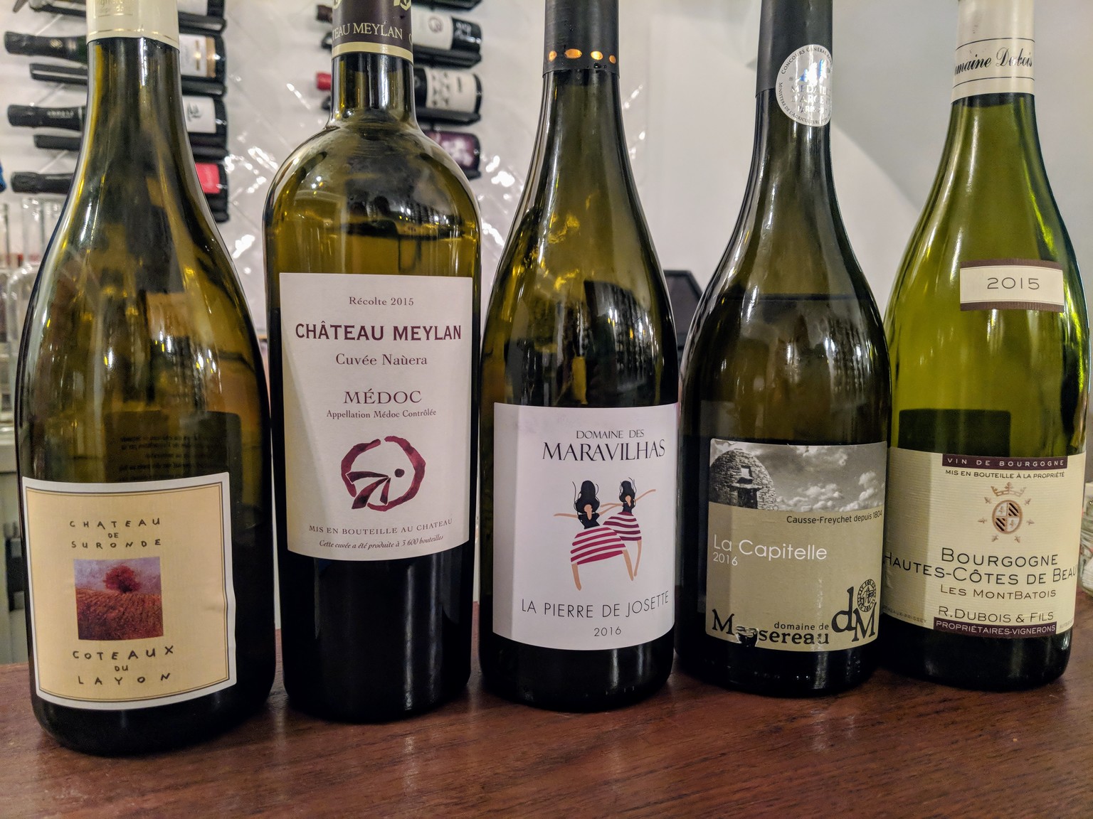 Some of the wonderful wine we tasted