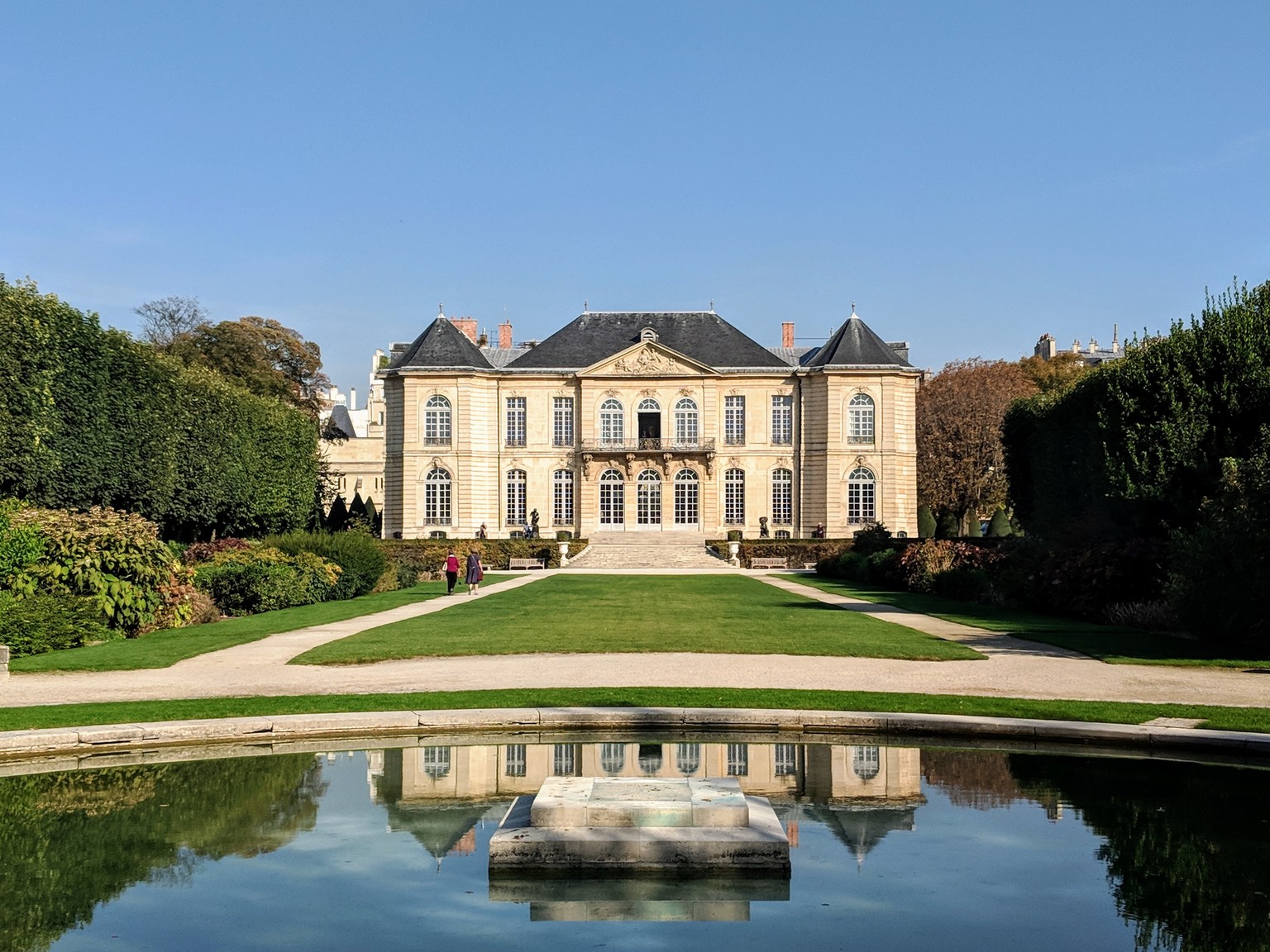 Looking over the gardens towards the Rodin Museum building.