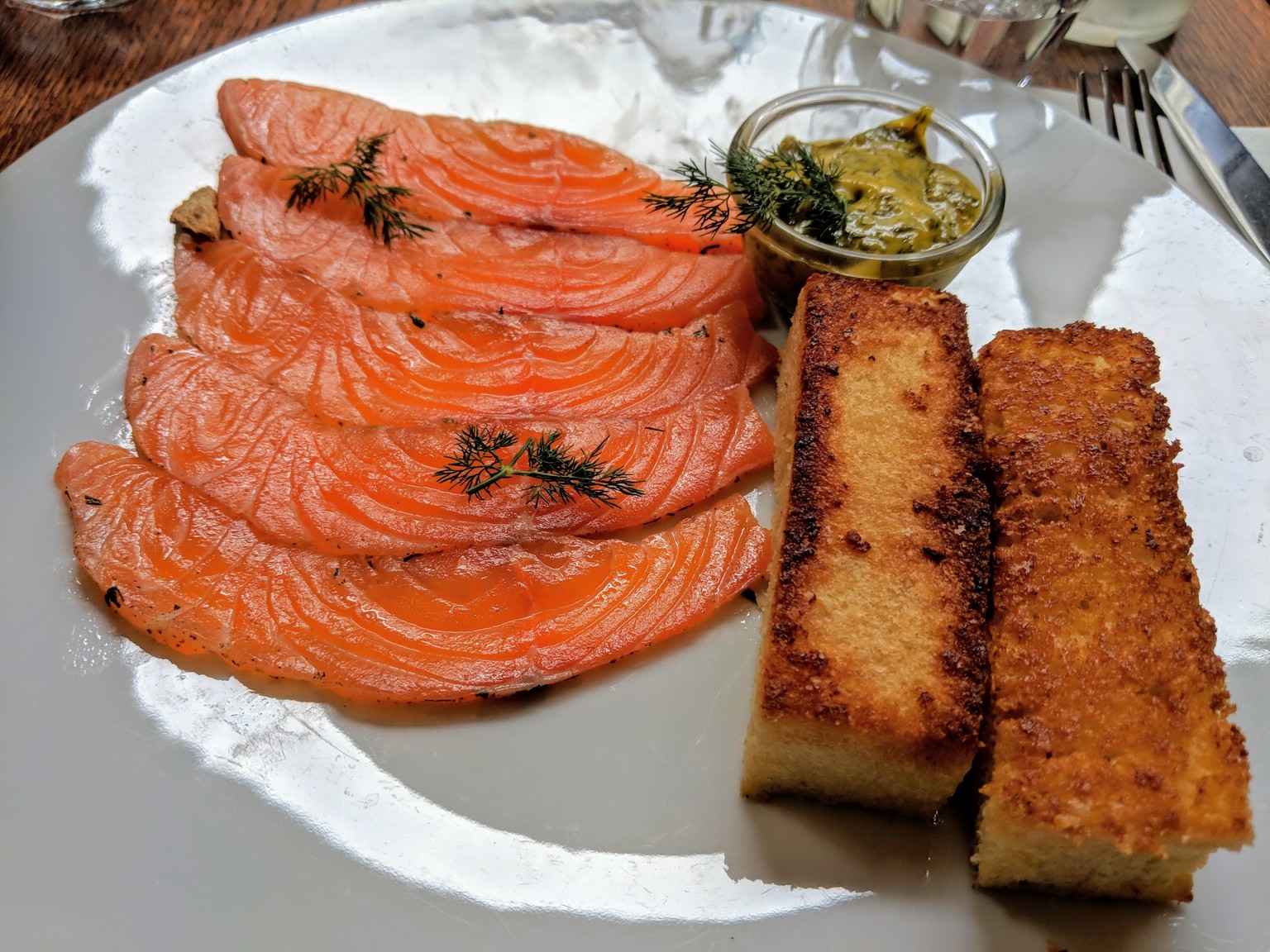 Gravlax, a Nordic style of cured salmon