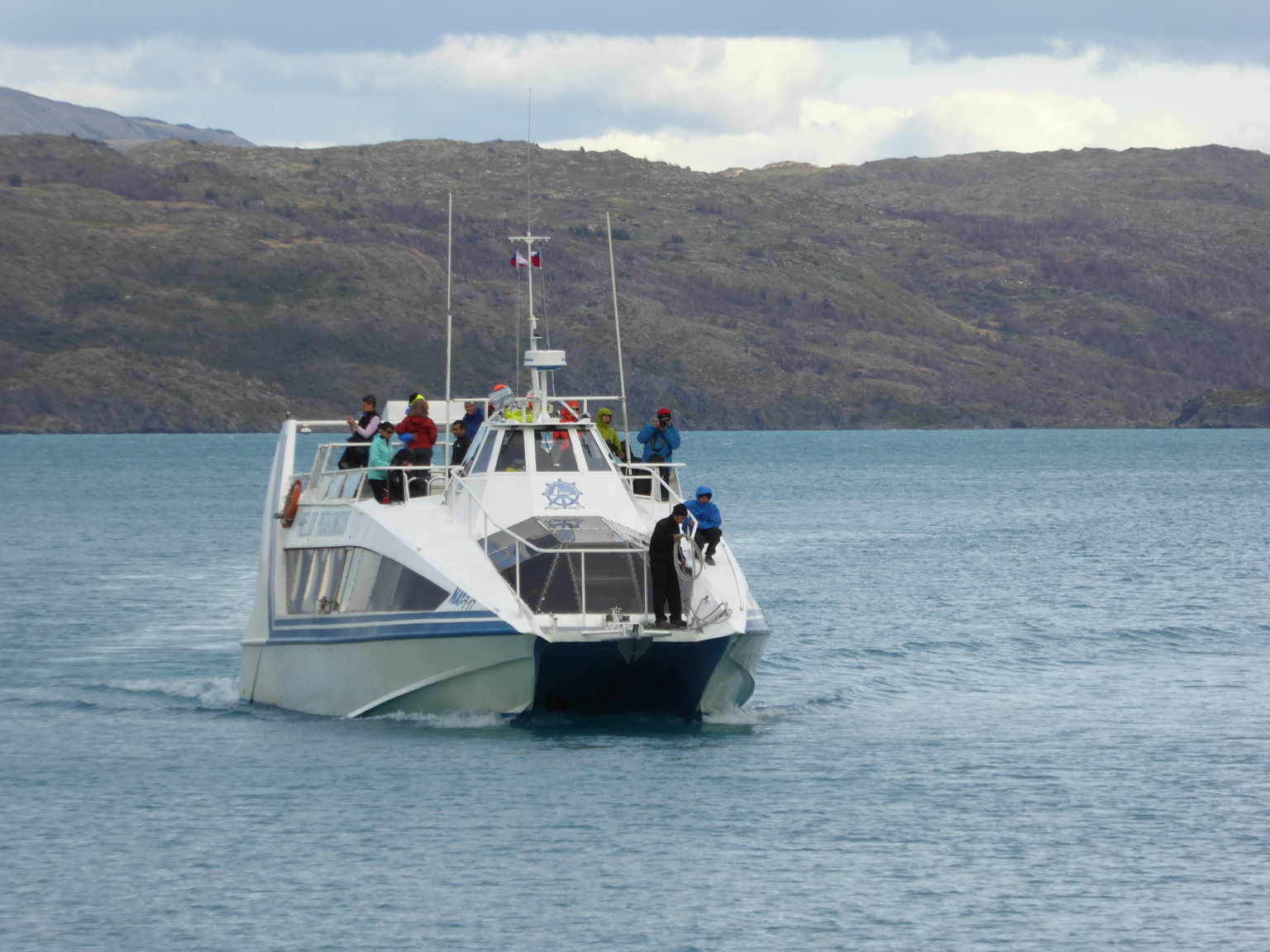 The catamaran that took me across the lake where I caught a bus out of the park.