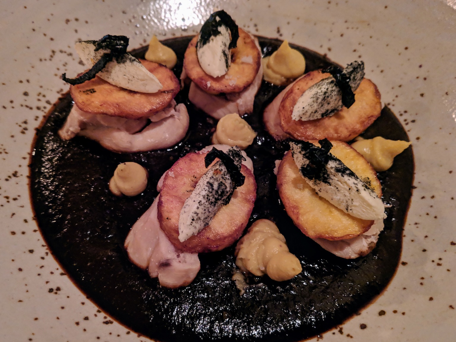 Fancy fried banana, chocolate and cheese desert