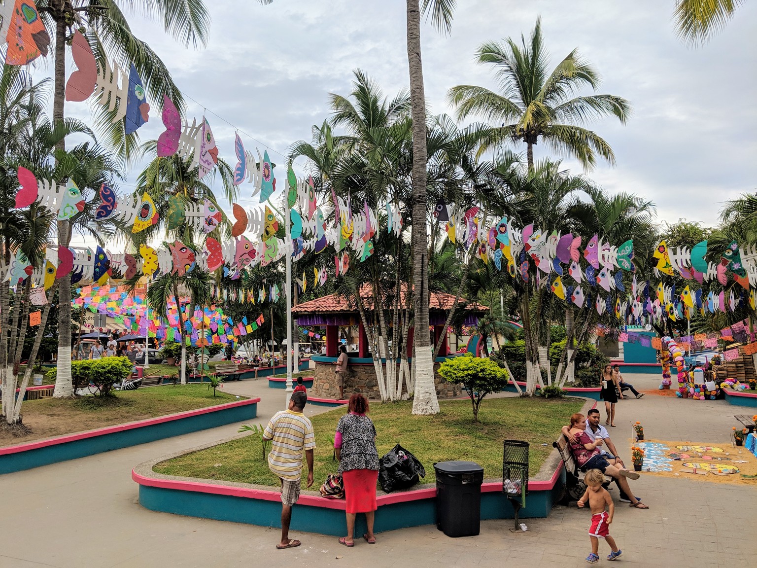 The main plaza the day after Day of the Dead