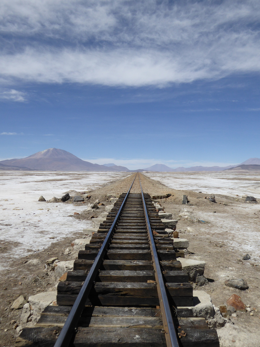 Train line heading to Chile.