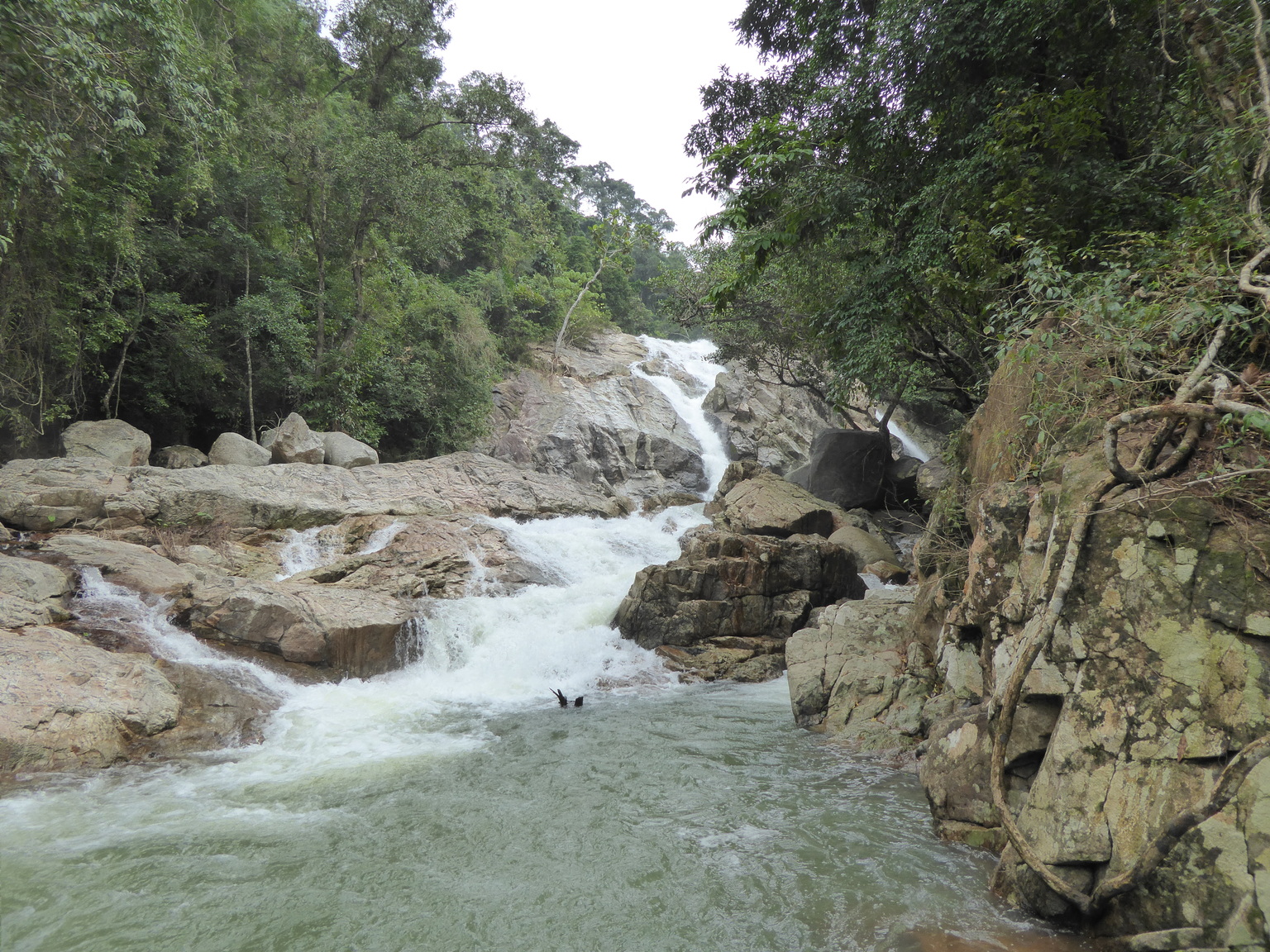 Made it to the waterfall! It was about a mile hike on a rocky trail.