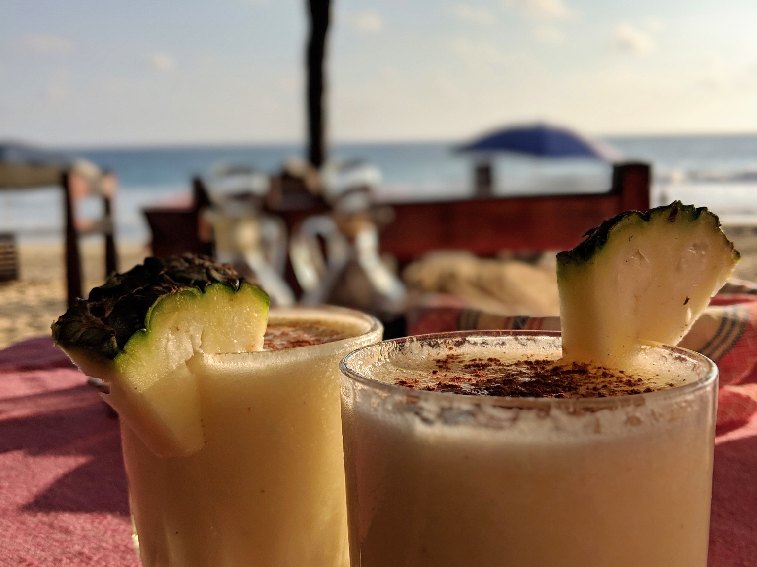 Best piña colada I've ever had. Made with fresh pineapple with nutmeg dusted on top.