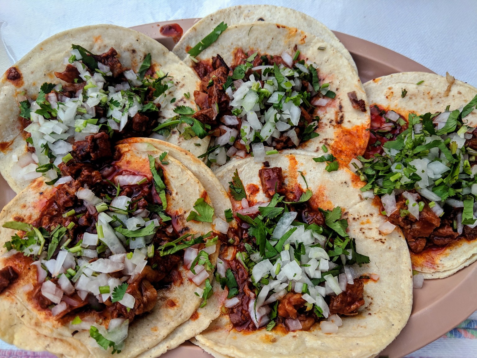Tacos de barbacoa. Never had sauce like this on barbacoa before, maybe this is more Caribbean style?
