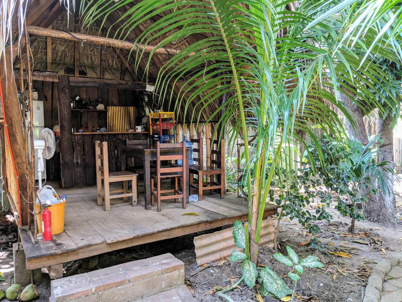 The outdoor kitchen at our cute little Airbnb